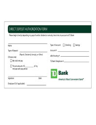 Next, write void in large letters across the front of the check, or write void in smaller letters on the date line, payee line, amount line, and signature line, as well as in. Td Bank Direct Deposit Form Fill Out And Sign Printable Pdf Template Signnow