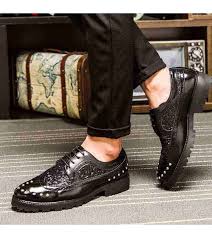 Black Rivet Brogue Leather Derby Dress Shoe Formal Shoes For Men Dress Shoes Men Dress Shoes