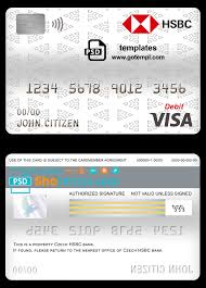 The internationally valid hsbc premier platinum debit card is designed keeping in mind the convenience and lifestyle requirements of premier customers. Czech Hsbc Bank Visa Card Debit Card Template In Psd Format Fully Editable