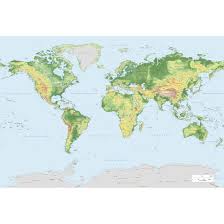 Sul mappamondo sono raffigurati quasi tutti i paesi della terra in argento e in lingua inglese. Fotomurale Mappamondo Mappa Topografica Wall Art It