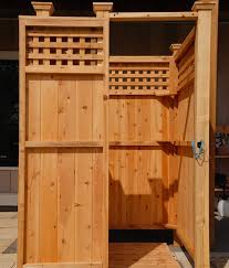 Here are some references of outdoor shower ideas: Freestanding Cedar Outdoor Showers Stonewoodproducts Com