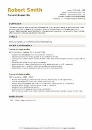 general assembler resume samples