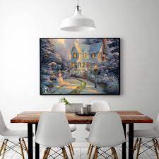 Kitchen wall art for dining room wall decor still life wine fruit goblet canvas prints artwork wine barrel bar watercolor painting family wall decorations restaurant bedroom decor 4 piece set. Christmas Snowman Landscape Artwork Canvas Painting For Kitchen Dining Room Wall Art Print Vintage Home Decorations Dropshipping Thomas Kinkade Thomas Kinkade Christmascanvas Painting Aliexpress
