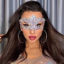 Stonefans Masquerade Mask for Crystal Venetian Party Decor Mardi Gras Sexy  Masks Costume Accessory for Women Halloween Fashion