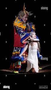 Karin Lovelius und Olena Tokar als Jezibaba und Rusalka in Antonin Dvoraks  Oper Rusalka, Inszenierung Michiel Dijkema, Musikalische Leitung Christop  Stock Photo - Alamy