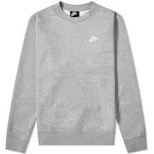 Heather gray sweatshirt white sweatpants Nike Club Crew Sweat Nike Crewneck Sweatshirt Sweatshirts Nike Crewneck