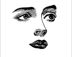 Face Eyes Lips Nose Lady Facial Human Expression Worried Concern Shocked  Expression * Cut Sign Clipart Digital Download Eps Dxf Png Jpeg Svg