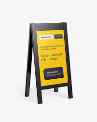 Download Glossy Street Stand Mockup In Outdoor Advertising Mockups On Yellow Images Object Mockups PSD Mockup Templates