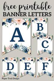 Create your own personalized banners & for being crafty. Blue Pink Floral Banner Letters Free Printable Paper Trail Design Birthday Banner Free Printable Free Printable Banner Letters Printable Banner Letters