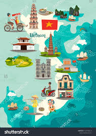 Vietnam Map Illustrated Map Of Vietnam For Children U002fkid Cartoon Abstract Atlas Of Vietnam With Landmark And Tr In 2020 Vietnam Map Illustrated Map Vietnam Image