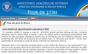Maybe you would like to learn more about one of these? Pensii Militare Speciale Linie Directa Cu Ministerul Afacerilor Interne