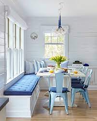 Beach Cottage With Crisp Nautical Design Elements Dining Room Small White Dining Room Farmhouse Dining