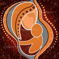 Aboriginal Art Vector Painting Mother And Child Concept Download Graphics Vectors Mother And Child Painting Mother And Child Aboriginal Art