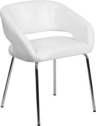 Contemporary Design White Leather Side Reception Lounge Chair Waiting Room Chair Leather Side Chair Waiting Room Chairs Furniture
