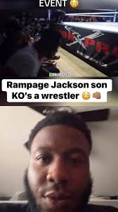 Rampage Jackson's son KO'd a wrestler out of nowhere 😳 #fypシ #ufc  #wrestling #rampagejackson #ko #viralvideochallenge