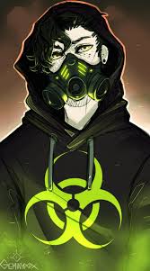 Toxic Speedpaint By Geminyfox Anime Drawings Boy Gas Mask Art Dark Anime Guys