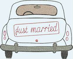 Just married auto frisch verheiratet auto geldgeschenke. Stickdatei Just Married Auto Hochzeit Kissen Just Married Auto Stickmaschinenmuster