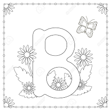 Alfabeto Para Colorear Letra Mayuscula B Con Flores Hojas Y Mariposa Ilustracion Del Vector Ilustraciones Vectoriales Clip Art Vectorizado Libre De Derechos Image 82815689 Os dejamos estas fichas con las letras del abecedario para aprender y colorear, una manera entretenida de aprender las vocales y consonantes de nuestro alfabeto.