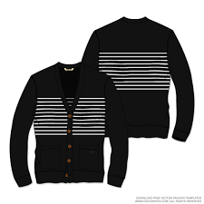 Men Striped Cardigan Sweater Vector Template Vecfashion Striped Cardigan Sweater Clothes Illustration Fashion Design Template