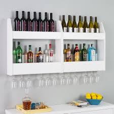 2 Tier Floating Wine And Liquor Rack White Prepac Wine Rack Design Diy Wine Rack Wine Rack