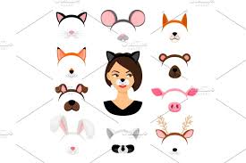 Girls Animals Ears Costume In 2020 Animal Masks Animal Ears Animal Face Mask