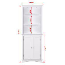 Kitchen corner base cabinet (super lazy susan), 34 1/2w x 36 along wall x 24d woodcraft. Free Standing Corner Storage Cabinets For Bathroom Kitchen Living Room Or Bedroom Spirich Home Floor Corner Cabinet With Two Doors And Shelves White Accent Furniture Zuiverlucht Storage Cabinets