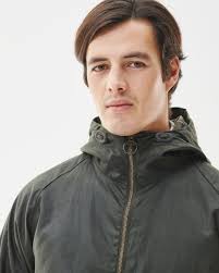 Barbour Short Hooded Bedale Wax Jacket in Grey for Men