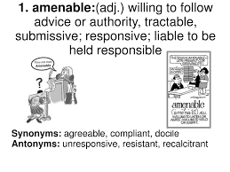 Ppt Synonyms Agreeable Compliant Docile Antonyms Unresponsive Resistant Recalcitrant Powerpoint Presentation Id 5442791