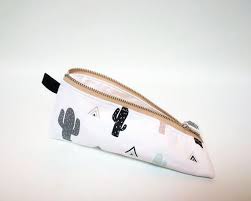 Pencil Case Cactus Print Pencil Case Modern Pencil Pouch Triangle Pencil Case Zipped Pencil Case Trousse Cute Pencil Case Pencil Case Cactus Fabric
