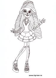 Planse de colorat cu personaje din desene. Plansa De Colorat Cu Skelita Cavaleras Din Monster High Scaris Planse De Colorat