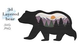 3d Layered Svg Multilayered Svg Bear Layered Svg Animal By Anazori Thehungryjpeg Com