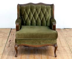 Excellent as new condition and very comfortable with good springs and cushioning. Olive Green Velvet Victorian Chair In And Out Sa