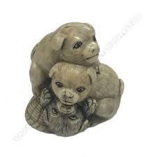 Seven immortals gathering around a screen. Carved Japanese Ivory Netsuke Price Guide And Values