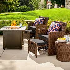 Halsted 5pc Wicker Small Space Patio Furniture Set Threshold Patio Seating Sets Wicker Outdoor Furniture Set Patio Furniture Sets