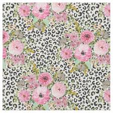 Girly boutique and retail business cards. Elegant Leopard Print And Floral Design Fabric Zazzle Com