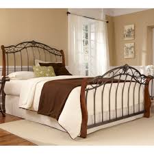 Lucerne Mixed Iron And Wood Bed By Fashion Bed Group Iron Wooden Headboard Only Complete Footboard Frame Bed Styling Under Bed Lighting Full Metal Bed Frame