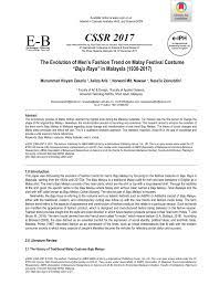 Gaya dan adat tradisional tembok untuk dalam katalog baju setiap melalui anda? Pdf The Evolution Of Men S Fashion Trend On Malay Festival Costume Baju Raya In Malaysia 1930 2017