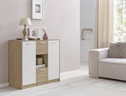 Wohnling Highboard 105x91x40 Cm Sonoma Weiss Wl5 912 Wohnzimmer Sideboard Sideboard Modern Sideboard