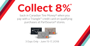 If you are not approved for a card at the above rates, canadian tire bank may still issue you a card at the following annual interest rates: Partsource This Weekend Only Collect 8 Back In Facebook