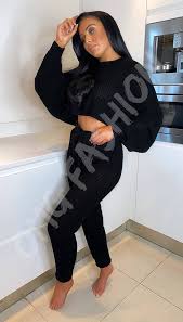 High to low most popular title manufacturer newest oldest availability. Cropped Fisherman Knitted Two Piece Loungewear Set Omgfashion Com