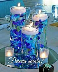 Pin By Hayriye Keklik On Buona Serata Blue Wedding Decorations Blue Wedding Centerpieces Blue Centerpieces