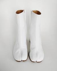 Maison Margiela White Tabi Boots Size 37 Etsy Fabric Boots Margiela Shoes Boots