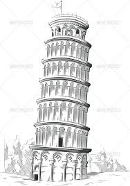 Sketch Of Leaning Tower Of Pisa Italy Sketches Pisa Tower Leaning Tower Of Pisa