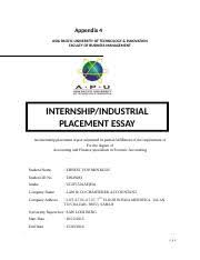 Consider it, taxation mirrors the constantly evolving modern world, thus it is… Reflective Essay Internship 1 Appendix 4 Asia Pacific University Of Technology Innovation Faculty Of Business Management Internship Industrial Course Hero