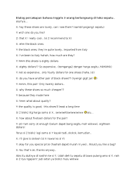 Maybe you would like to learn more about one of these? Dialog Percakapan Bahasa Inggris 3 Orang Berlangsung Di Toko Sepatu Pdf