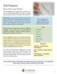 Text Features Lesson Plan Clarendon Learning