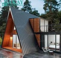 Modern Container Wooden Cabin Airbnb a-Frame Triangular Kit House 3  Bedrooms Custom Cottage Modular Homes