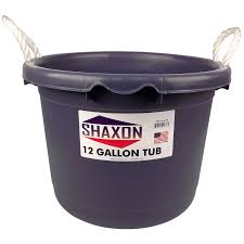 Built for the ultimate in durability and carrying comfort when transporting heavy chests and trunks. 12 Gallon Round Tub W Rope Handles Dark Blue Shaxon Consumer Electronics