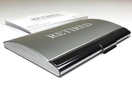Keep your cards within easy reach at your desk. Employees Women Friend Funny Retirement Gifts For Retirees Abc Gift Shop Retired Business Card With Card Holder Silver Coworkers Boss Colleague Men Business Cards Stationery Office Supplies Springcanyonwsd Com