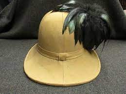 Wwii Italian Model 1928 Tropical Pith Helmet Original Beautiful Badge Feathers Pith Helmet Italian Model Helmet